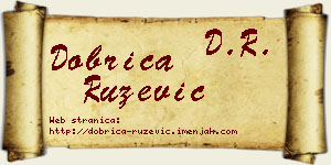 Dobrica Ružević vizit kartica